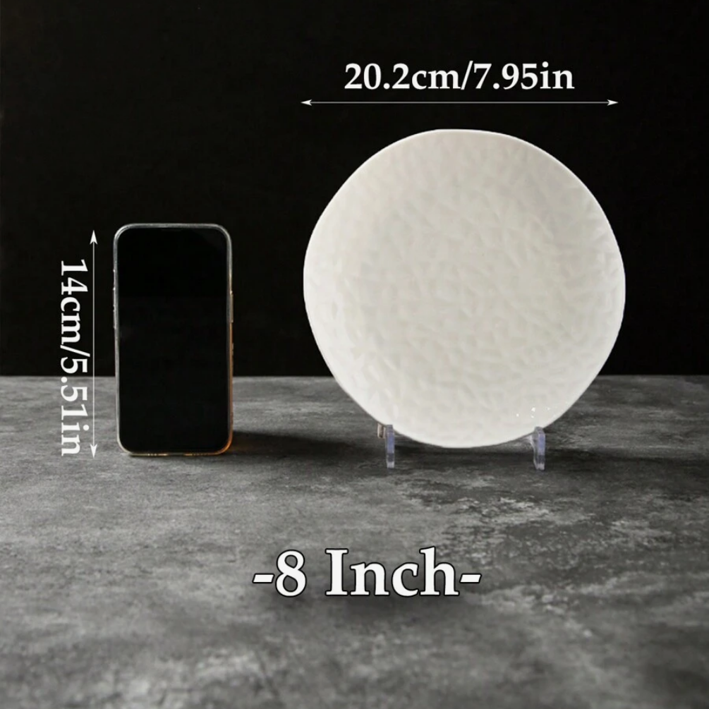 1 Nordic diamond pattern ceramic dinner plate