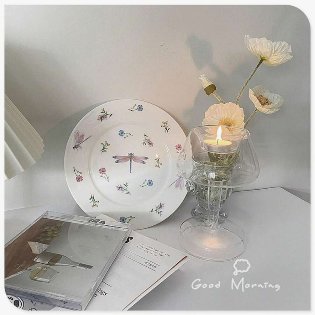 Fine French tableware, rustic vintage ceramic breakfast plate