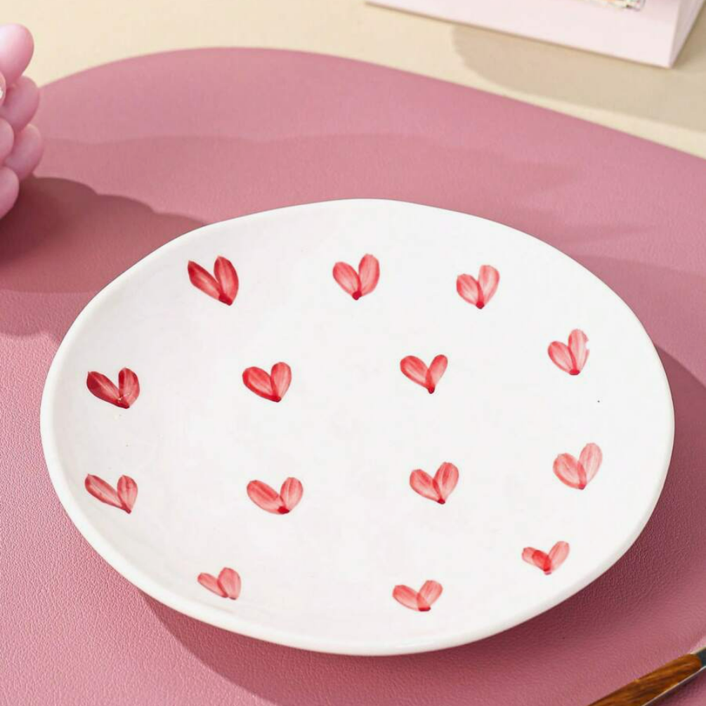 1 piece ceramic plate, solid color, personality style