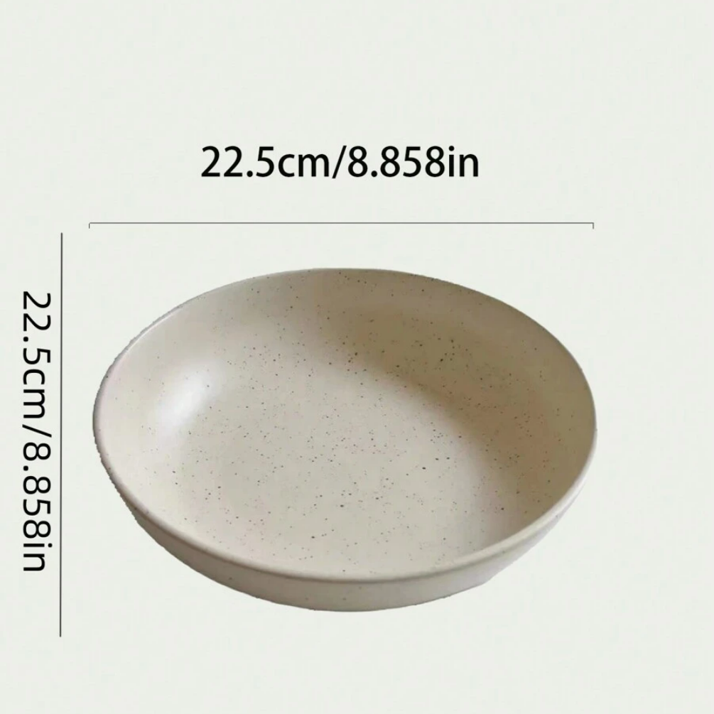 1 round beige splash ink salad plate