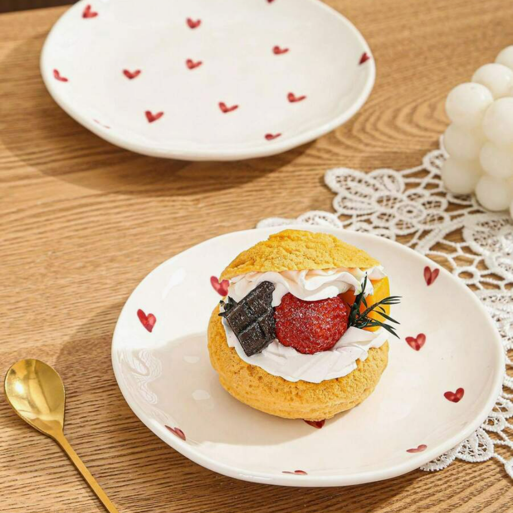 1 piece ceramic plate, solid color, personality style