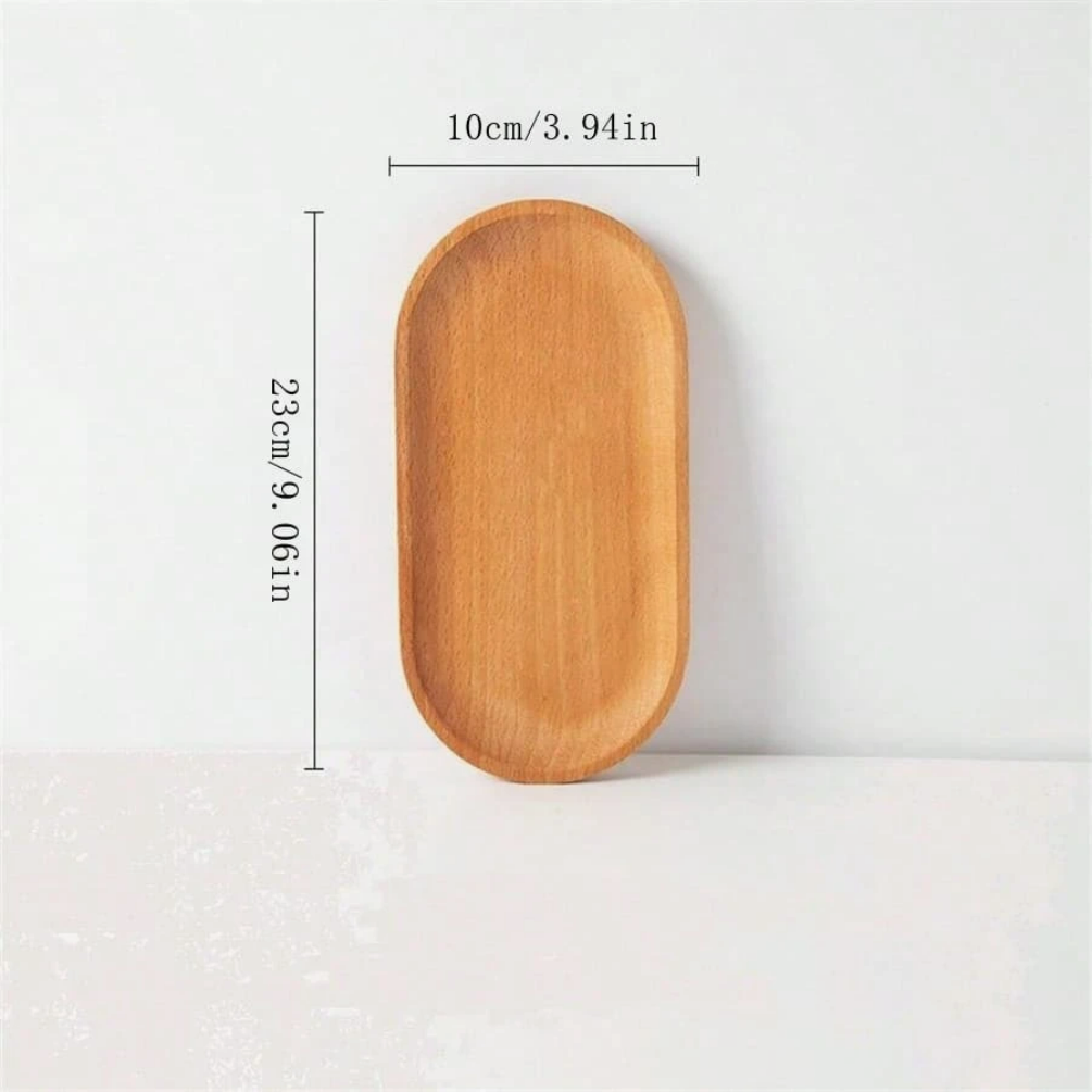 1 Into the elegant oval wooden tray